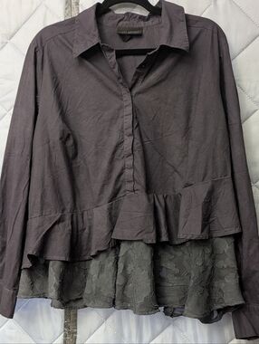 Lane Bryant Women's Long Sleeve Blouse W/Bottom Lace Size 18/20